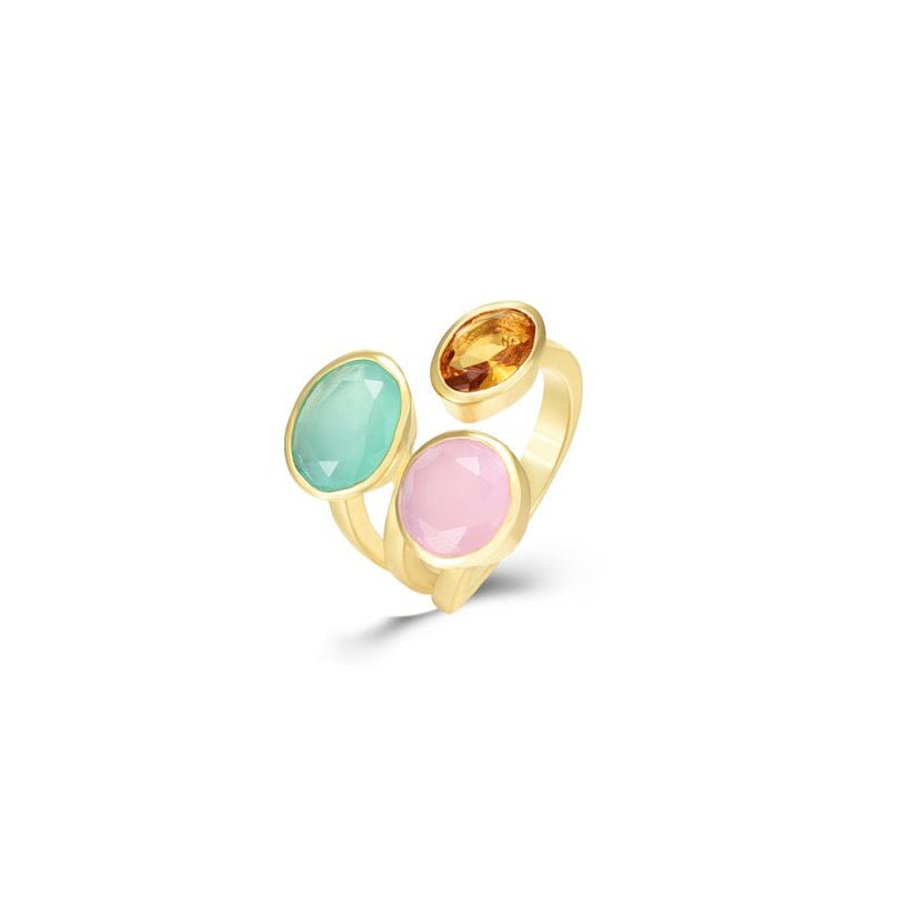 ANILLO PIEDRAS COLORES - VIOLETA